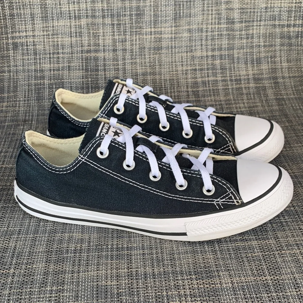 Converse Chuck Taylor All Star Low top Black Canvas Sneakers Shoes Youth Size 3